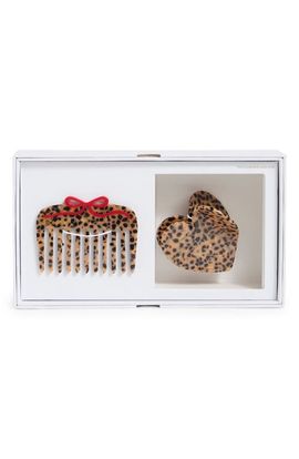 Solar Eclipse Solar Eclipse Leopard Handmade Claw Clips & Pocket Comb Set (Nordstrom Exclusive)