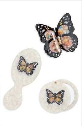 Solar Eclipse Solar Eclipse Monarch Butterfly Brush, Jaw Clip & Mirror Set (Nordstrom Exclusive)