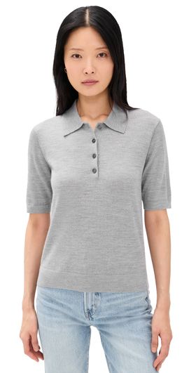 Sold Out NYC Sold Out NYC The Refined Wool Knit Polo Heather Grey