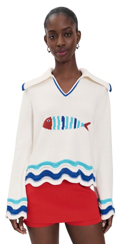 Solid & Striped Jack Fish Motif Sweater Brule