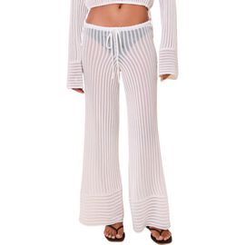 Solid & Striped Solid & Striped The Athena Sheer Stripe Wide Leg Cover-Up Pants