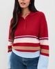 Solid & Striped Solid & Striped The Cleo Pullover Cranberry Copenhagen Stripe - 2