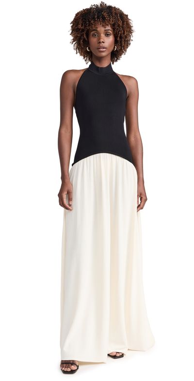 Solid & Striped Solid & Striped The Halter Soglio Dress Ecru/Noir M