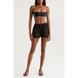 Solid & Striped Solid & Striped The Nancy Open Knit Cotton Cover-Up Shorts