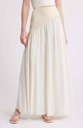 Solid & Striped Solid & Striped The Soglio Asymmetric Rib Overlay Maxi Skirt
