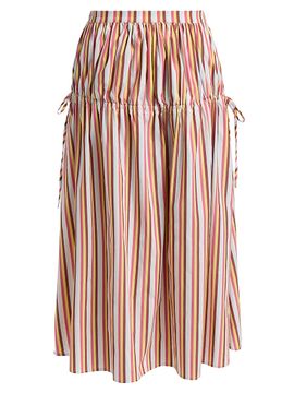 Solid & Striped Women's The Ivy Drop-Waist Stripe Midi-Skirt
