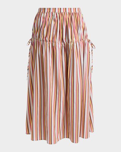 Solid and Striped The Ivy Striped Drop-Waist Midi Skirt