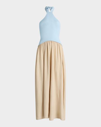 Solid and Striped The Jordan Colorblocked Halter Maxi Dress