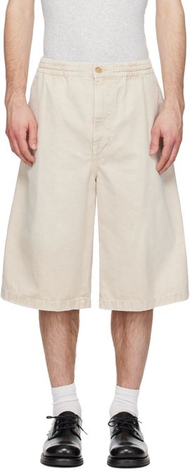 Solid Homme Solid Homme Beige Faded Denim Shorts