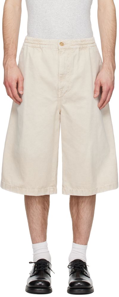 Solid Homme Solid Homme Beige Faded Denim Shorts