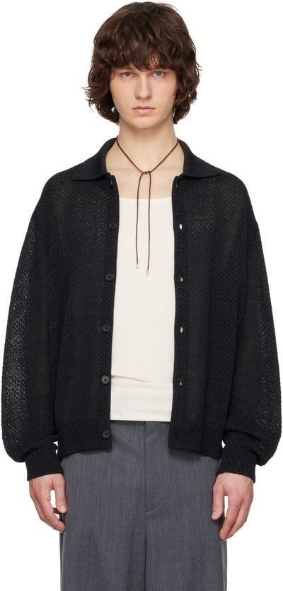 Solid Homme Solid Homme Black Collar Button Cardigan