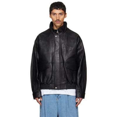 Solid Homme Solid Homme Black Grained Lambskin Jacket