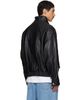 Solid Homme Solid Homme Black Grained Lambskin Jacket - 3