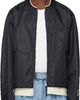 Solid Homme Solid Homme Black Layered Collarless Reversible Bomber Jacket - 1