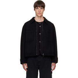 Solid Homme Solid Homme Black Layered Wool Jacket