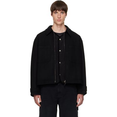 Solid Homme Solid Homme Black Layered Wool Jacket