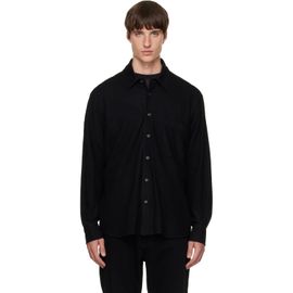 Solid Homme Solid Homme Black Wool Stitch Shirt