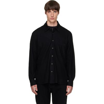 Solid Homme Solid Homme Black Wool Stitch Shirt