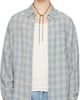 Solid Homme Solid Homme Blue Viscose Linen Check Shirt - 1