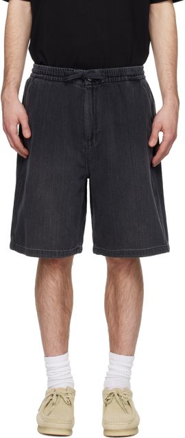 Solid Homme Solid Homme Gray Drawstring Denim Shorts