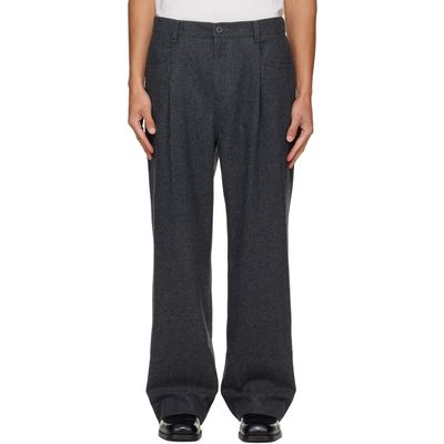 Solid Homme Solid Homme Gray Melton Trousers