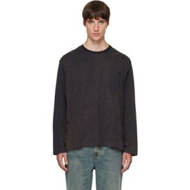 Solid Homme Solid Homme Gray Patch Pocket Long Sleeve T-shirt