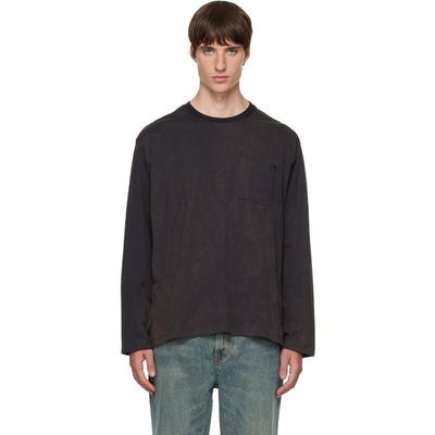 Solid Homme Solid Homme Gray Patch Pocket Long Sleeve T-shirt