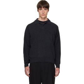 Solid Homme Solid Homme Gray Spread Collar Wool Polo
