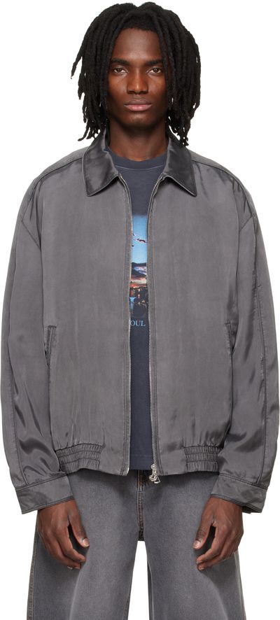 Solid Homme Solid Homme Gray Washed Cupro Blouson Jacket