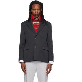 Solid Homme Solid Homme Gray Wool Tailored Blazer