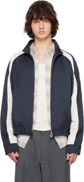 Solid Homme Solid Homme Navy Contrast Track Jacket