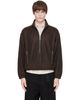 Song for the Mute Song for the Mute Brown Brushed Wool Long Zip Pullover Sweatshirt - 1