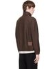 Song for the Mute Song for the Mute Brown Brushed Wool Long Zip Pullover Sweatshirt - 3