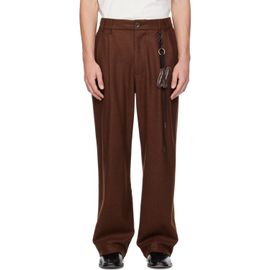 Song for the Mute Song for the Mute Brown Wool Double-Pleat Key Clasp Trousers