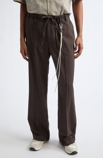 SONG FOR THE MUTE SONG FOR THE MUTE Loose Pin Stitch Stretch Gabardine Pants