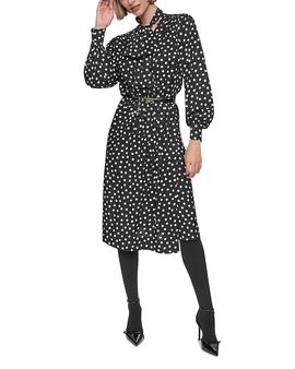 Sonia Rykiel Sonia Rykiel Printed Bow Tie Belted Wrap Dress