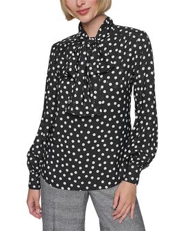 Sonia Rykiel Sonia Rykiel Printed Bow Tie Long Sleeve Blouse
