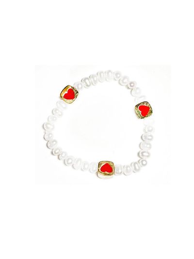 Sophiamor Gold Heart Bracelet [Red]