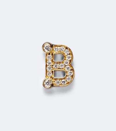 Sophie Bille Brahe Sophie Bille Brahe Initial Petite B 18kt gold single earring with diamonds