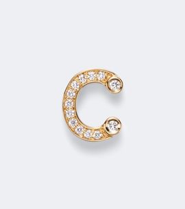 Sophie Bille Brahe Sophie Bille Brahe Initial Petite C 18kt gold single earring with diamonds