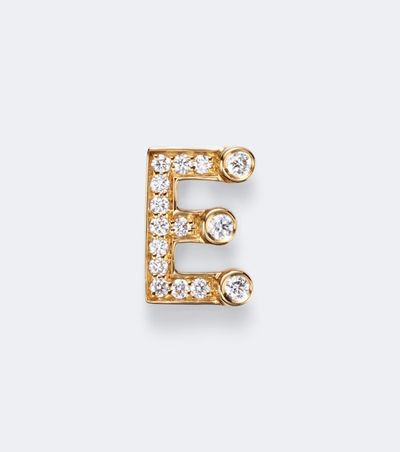 Sophie Bille Brahe Sophie Bille Brahe Initial Petite E 18kt gold single earring with diamonds