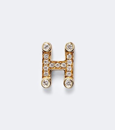 Sophie Bille Brahe Sophie Bille Brahe Initial Petite H 18kt gold single earring with diamonds