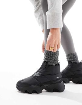 Sorel Sorel Kinetic Impact Puffy Zip WP waterproof puffer snow boots in black and sea salt