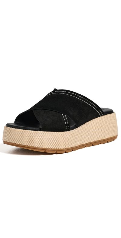 Sorel Sorel Sunpeak Platform Slide Sandals Black/Gum 2