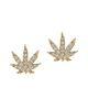 Sorellina Women's 18K Yellow Gold & Diamond Cannabis Stud Earrings - 2