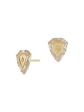 Sorellina Women's Tarot 18K Yellow Gold & 0.56 TCW Diamond Shield Stud Earrings