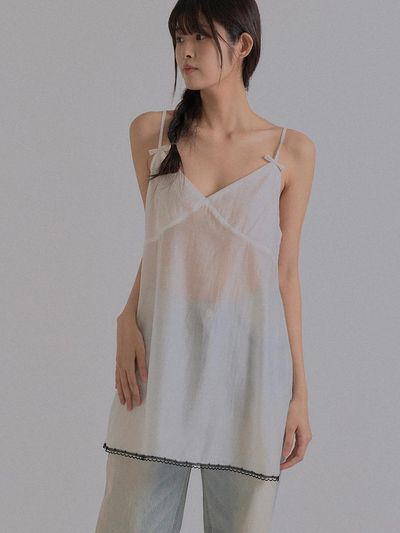 SORRY TOO MUCH LOVE Ethereal Lace Bustier Sheer Dress [WHITE]