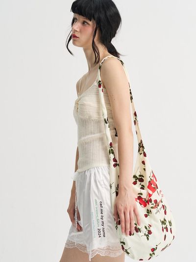 SORRY TOO MUCH LOVE Museum of Rose Silky Eco-Bag_Beige