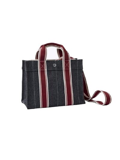 SO`SALT Flannel Wool-Polyester French Handcrafted Tote Bag [Grey] (RV2D123008)