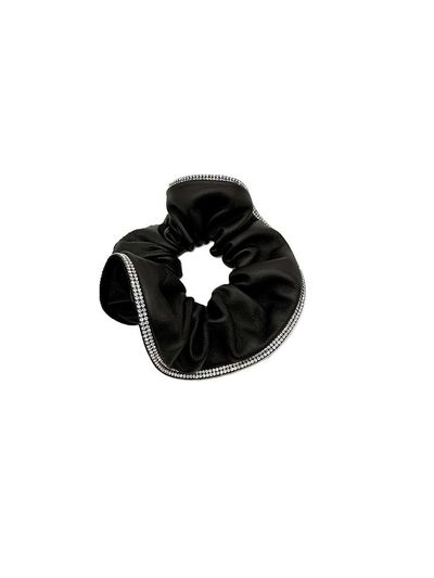 SO`SALT Leather Beaded Swarovski Crystal Scrunchie (VL4D112008)